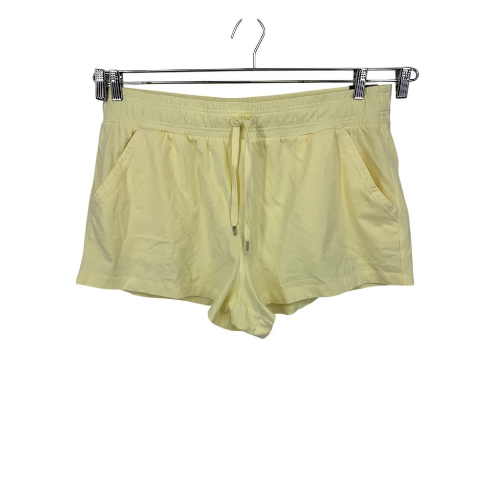 NWT CALIA Casual Shorts Womens XXL Yellow High Rise 3" Inseam Smocked Waist